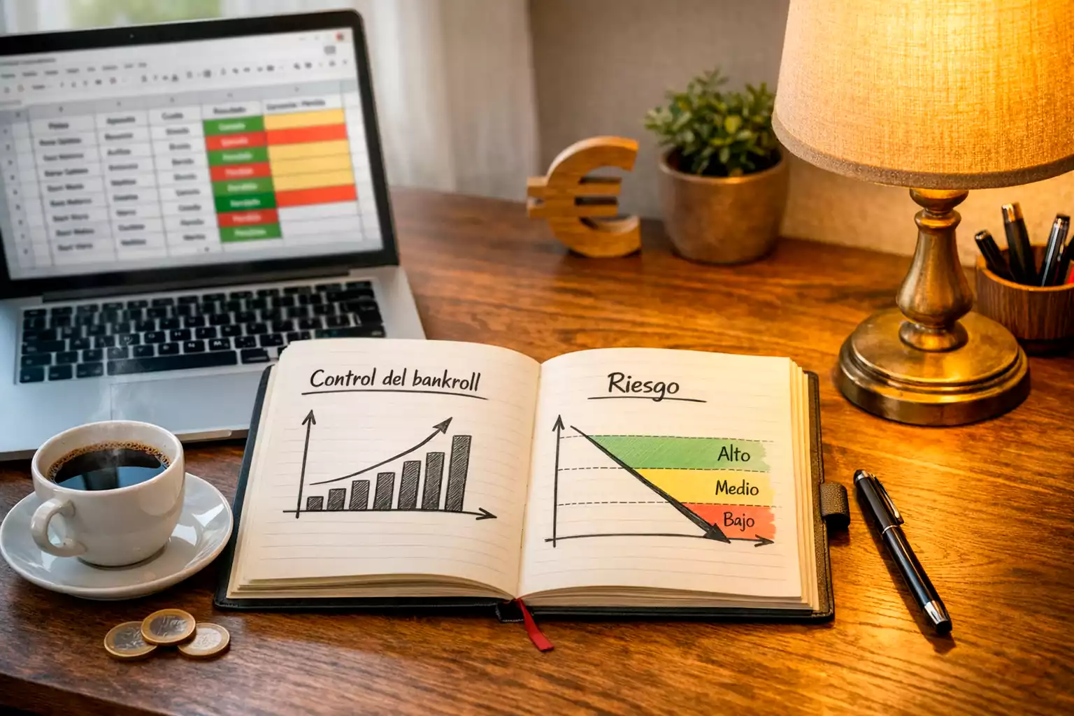 Persona planificando estrategia de apuestas con notas y gráficos