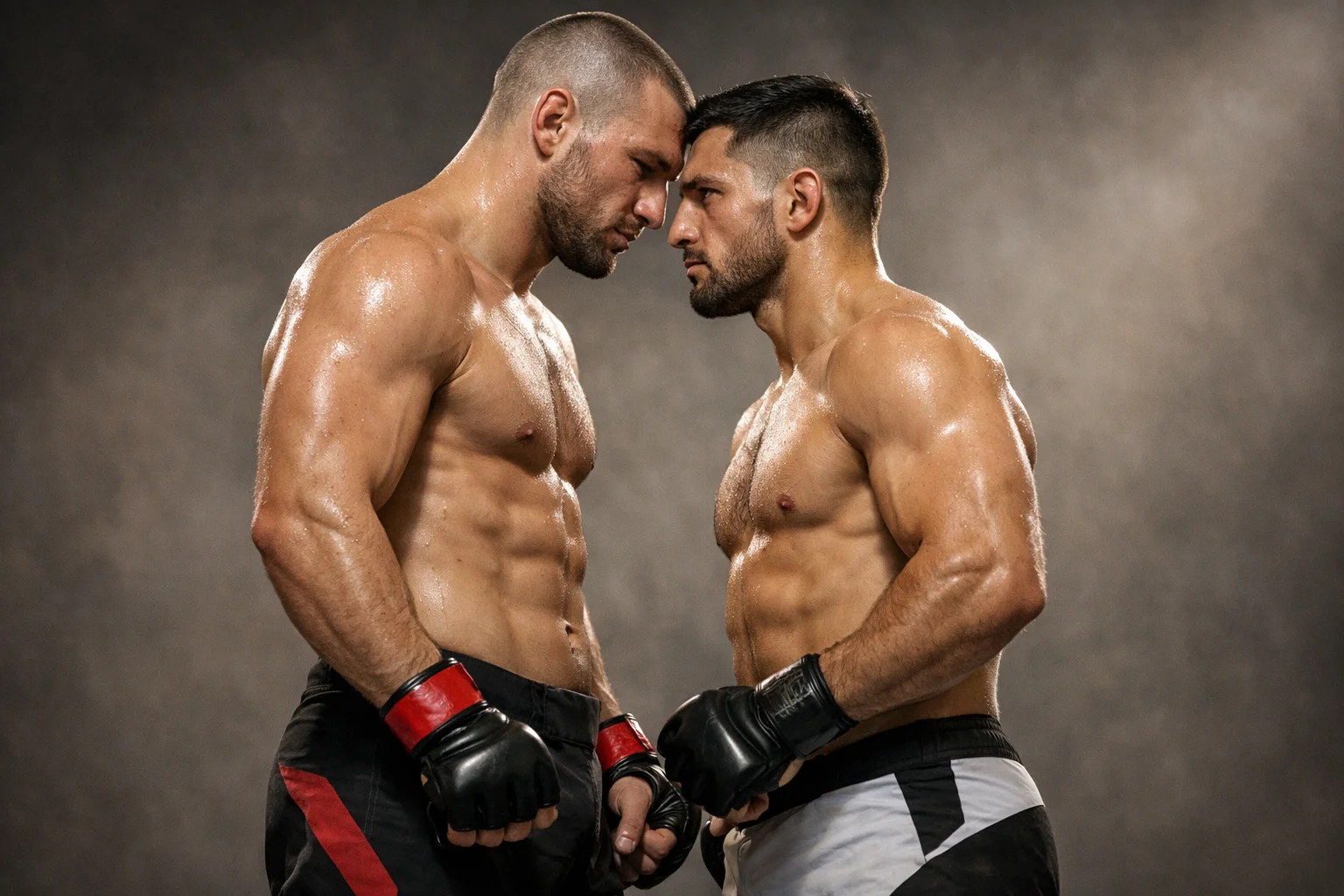Dos luchadores de MMA frente a frente antes de un combate UFC